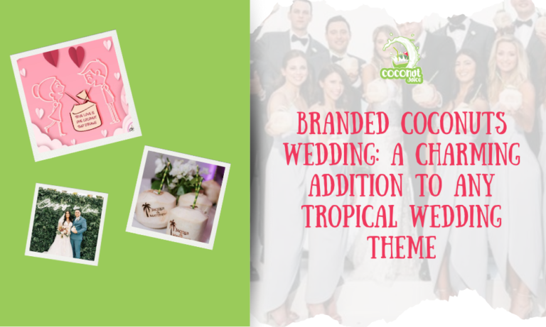 branded coconuts tropical wedding favors